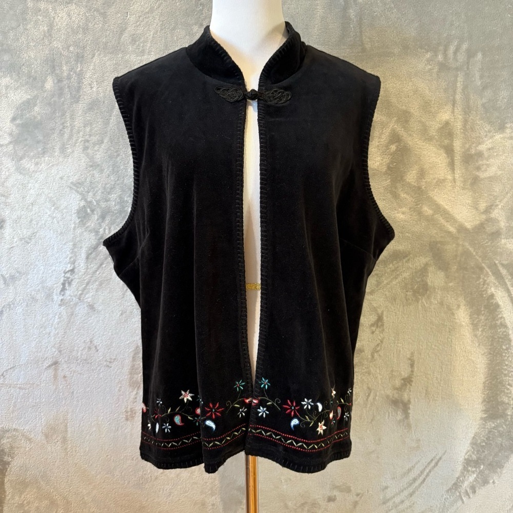 Embroidered Asian Style Quirky Vest Wmn’s Sz XL